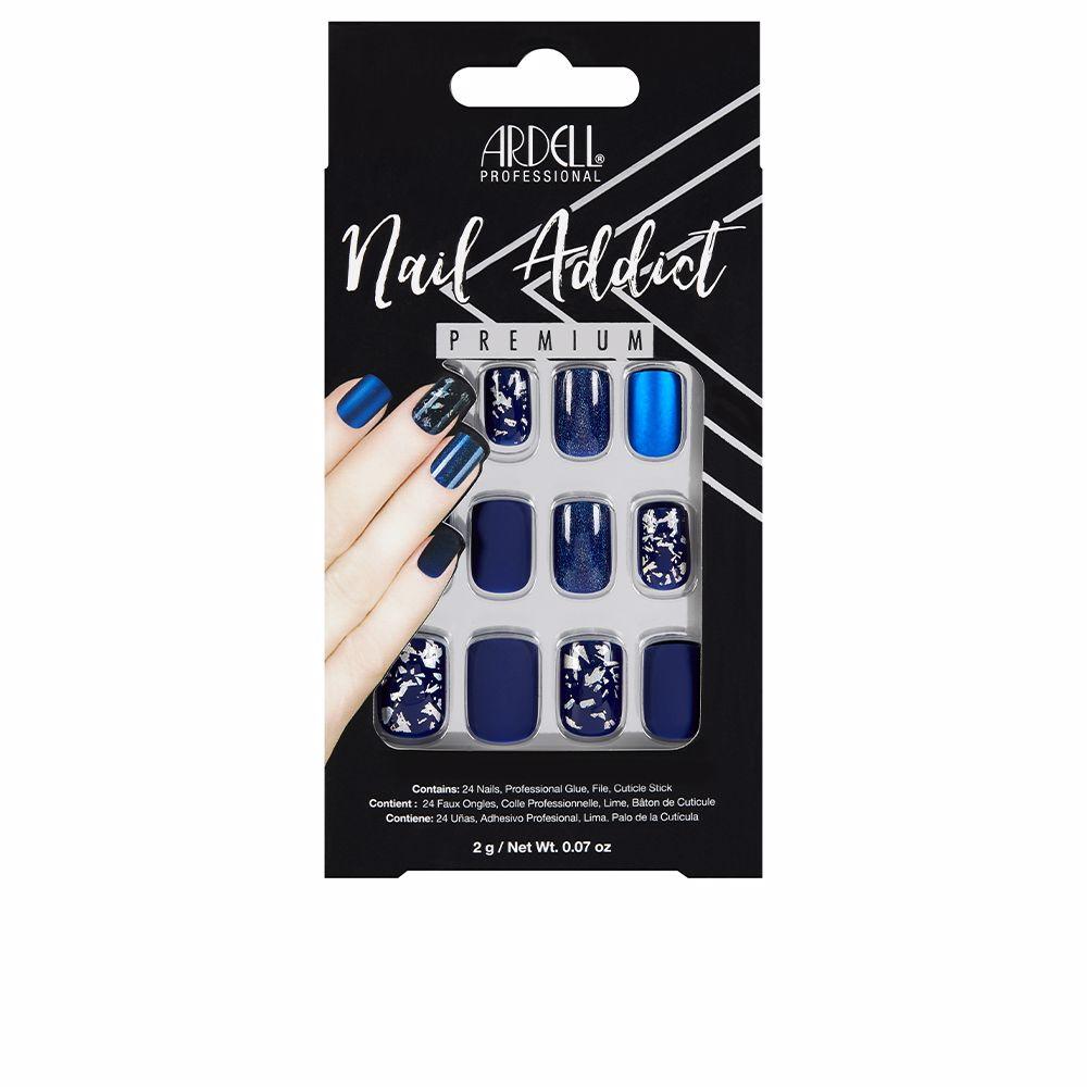 Ardell Nail Addict Faux Nails Matte Blue Modern Art