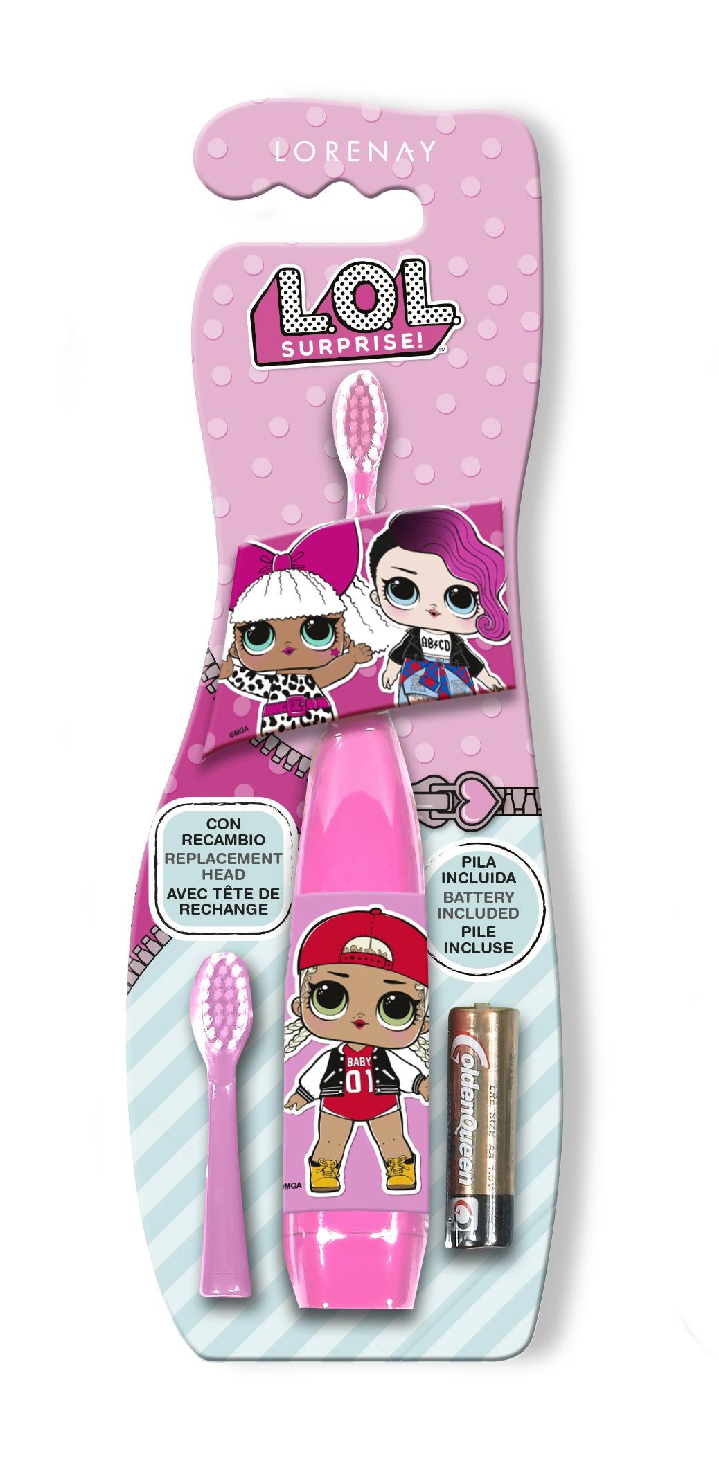 Cartoon L.o.l. Surprise Electric Toothbrush For Kids Vibrant Pink Design