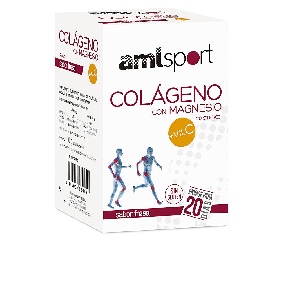 Amlsport Collagen With Magnesium Amlsport Cosmetic Supplement With Vitamin C Strawberry Flavor Healthy Skin Nutrition