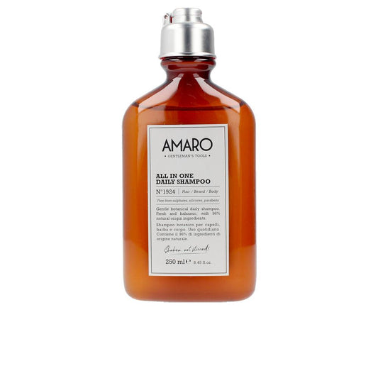 Farmavita Amaro All In One Daily Shampoo For Hair Beard And Body 99% Plant Derived