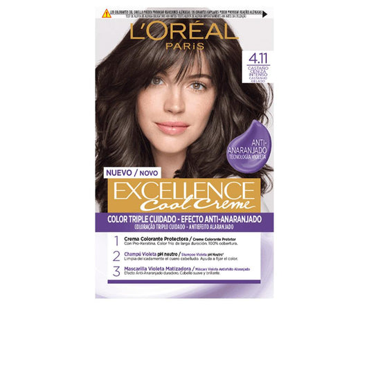 L'Oréal Paris Excellence Cool – vopsea de păr, 192 ml – 4.11-intense ash brown 192 ml