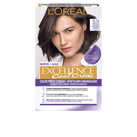 L'Oréal Paris Excellence Cool – vopsea de păr, 192 ml – 5.11-light intense ash brown 192 ml