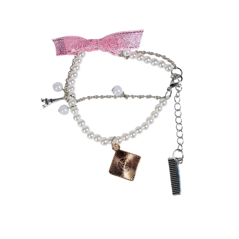 Inca Pulsera De Perlitas Con Adornos Colgantes Lote Bracelet Chic Golden Accents