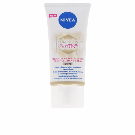 Nivea Luminous 630º Hand Cream Anti Stain SPF15 Hydration And Sun Protection