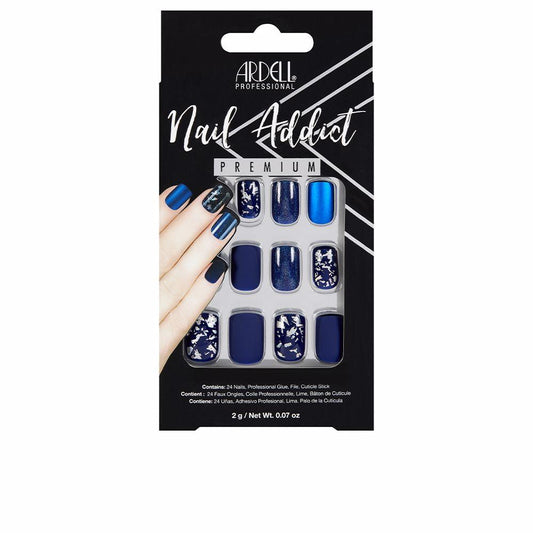 Ardell Nail Addict Faux Nails Matte Blue Modern Art