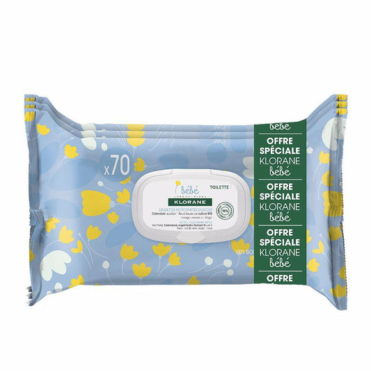 Klorane Klorane Bébé Baby Cleansing Wipes Soft Skin Protection