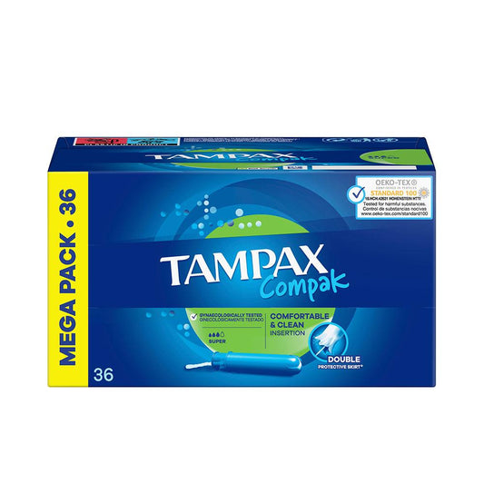 Tampax Tampax Compak Super Tampon Easy Hygienic Insertion