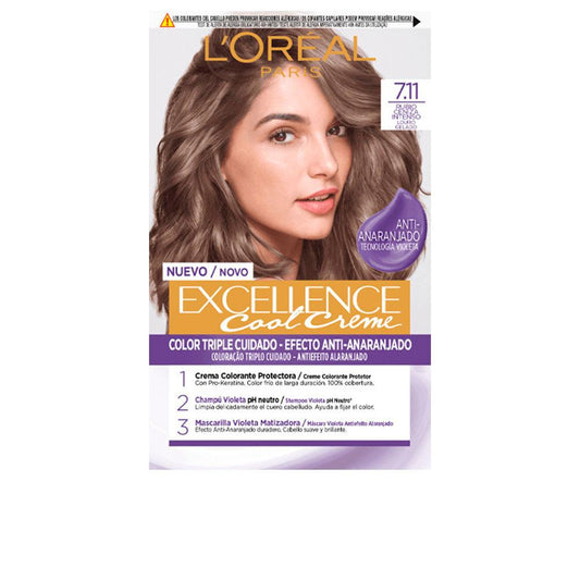 L'Oréal Paris Excellence Cool – vopsea de păr, 192 ml – 7.11-intense ash blonde 192 ml