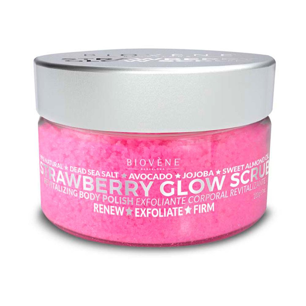 Biovène Strawberry Glow Scrub Revitalizing Body Polish Radiant Natural Skin