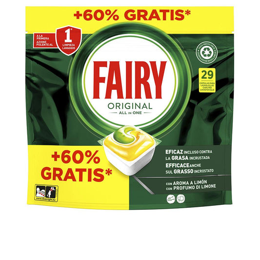 Fairy Fairy Todo En 1 Limon Dishwasher Detergent Capsules Powerful Lemon Clean Action