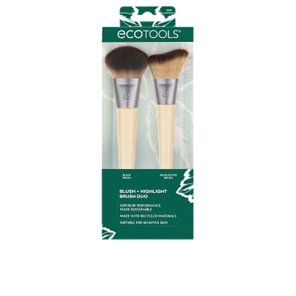 Ecotools Blush + Highlight Duo Makeup Brushes Natural Vegan Glow