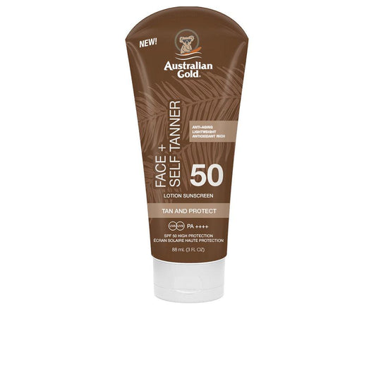 Australian Gold Face Self Tanner Spf50 Self Tanning Sunscreen Sun-Kissed Glow Vegan