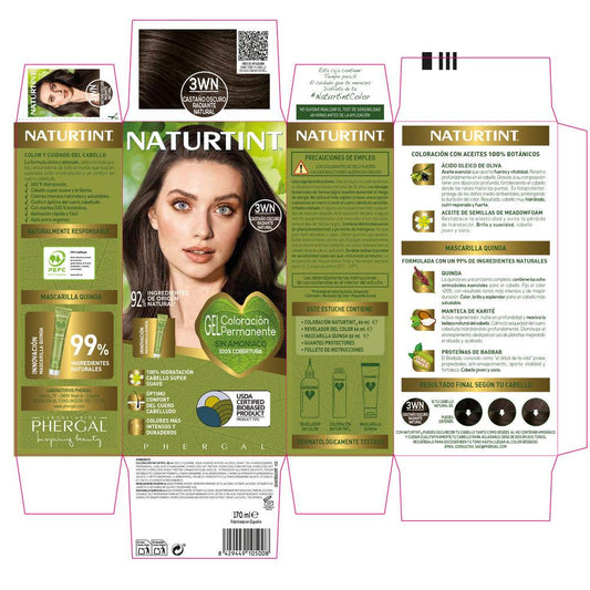 Naturtint Coloración – vopsea de păr, 170 ml – 3Wn-Natural Radiant Dark Brown 170 ml
