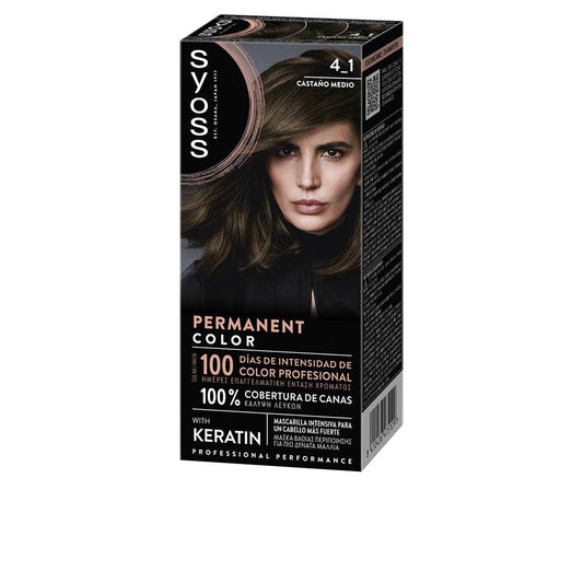 Syoss Permanent Color – vopsea de păr, 1 buc. – 4.1-Castaño Medio 1 buc.