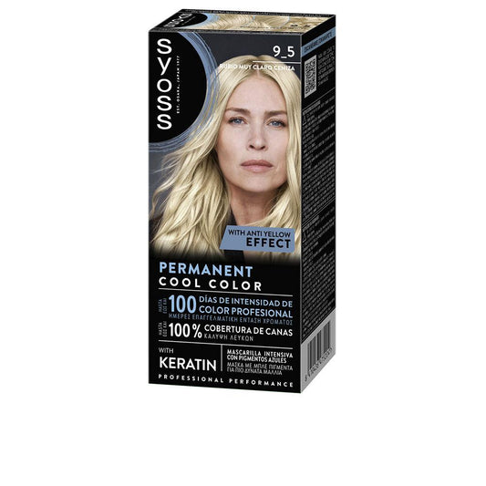 Syoss Permanent Cool Color – vopsea de păr, 1 buc. – 9.5-Rub Muy Claro Ceniza 1 buc.