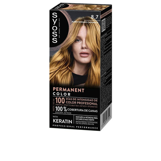 Syoss Permanent Color – vopsea de păr, 1 buc. – 8.7-Rub Dorad Caramelo 1 buc.