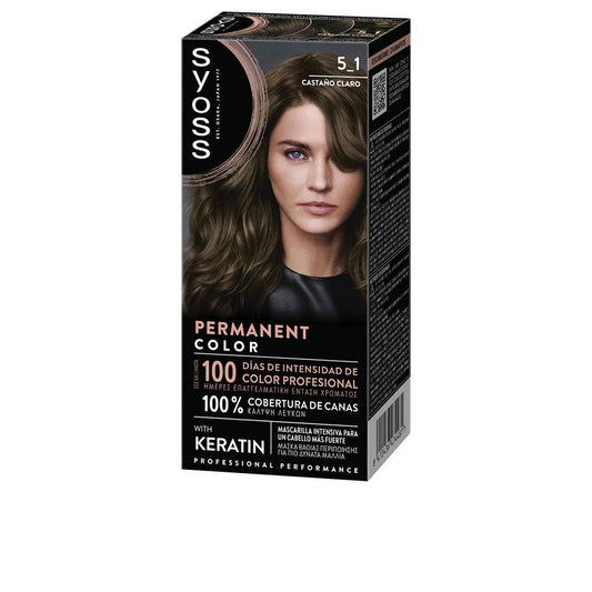 Syoss Permanent Color – vopsea de păr, 1 buc. – 5.1-Castaño Claro 1 buc.