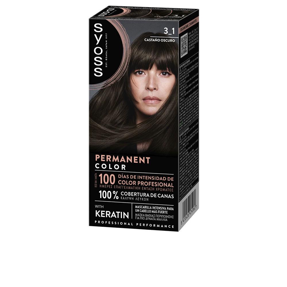 Syoss Permanent Color – vopsea de păr, 1 buc. – 3.1-Castaño Oscuro 1 buc.