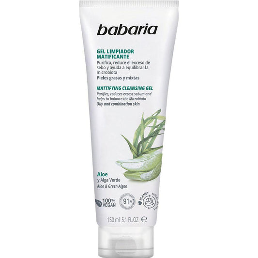 Babaria Aloe Vera Facial Cleansing Gel Natural Mattifying Effect