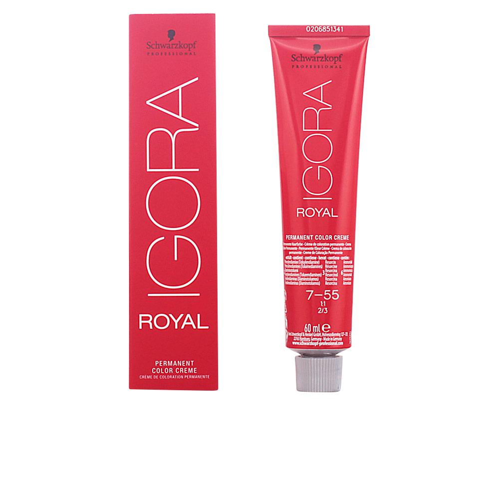 Schwarzkopf Igora Royal – vopsea permanentă pentru păr, 60 ml – 7-55
