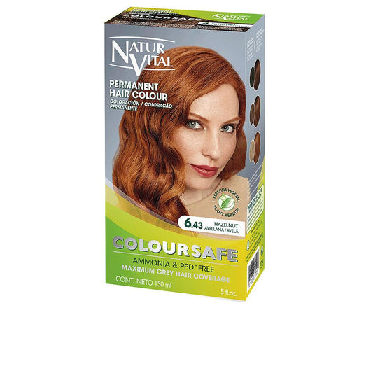 Natur Vital Coloursafe – vopsea permanentă pentru păr, 150 ml – 6.43-hazelnut